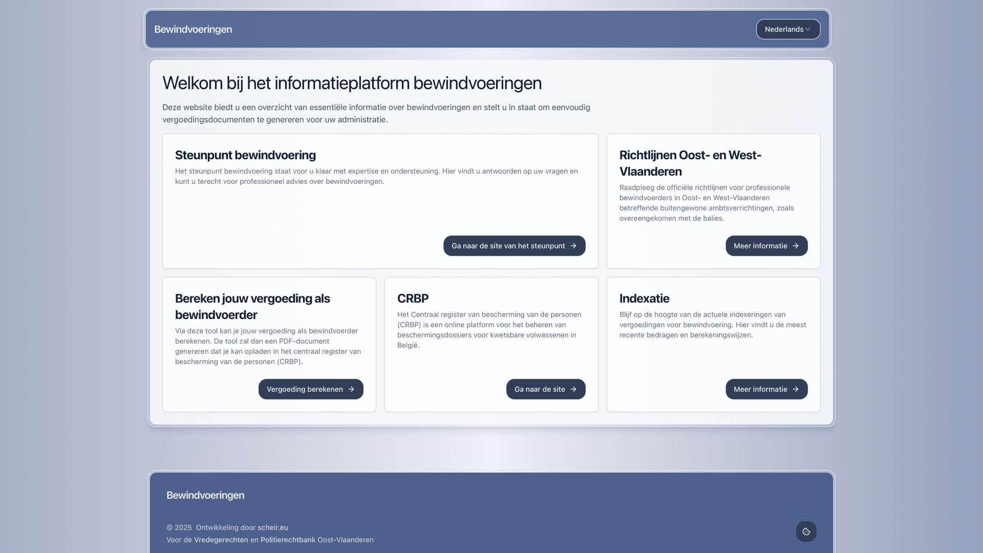 Bewindvoeringen.be - Judicial Administration Information Platform project preview