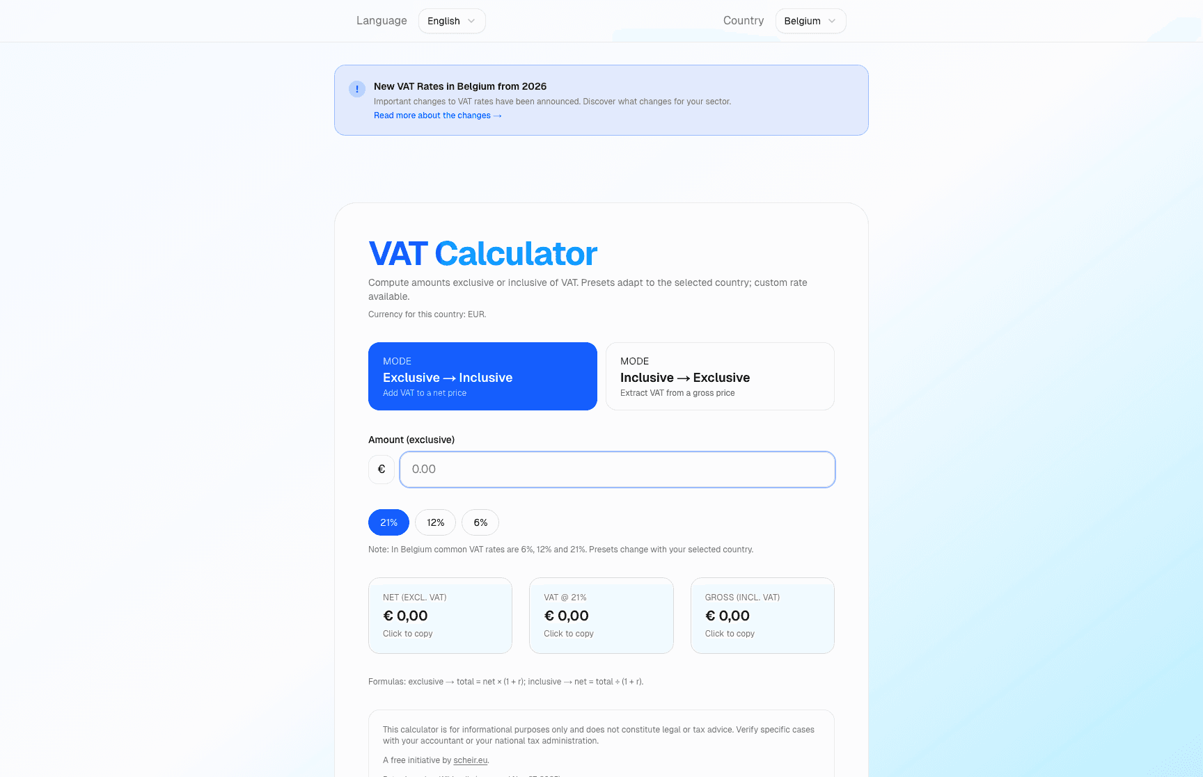 VAT Calculator project preview