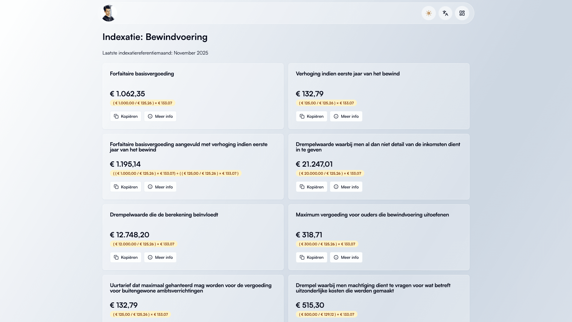 Vorschau des Projekts Indexierungsrechner für Verwalter
