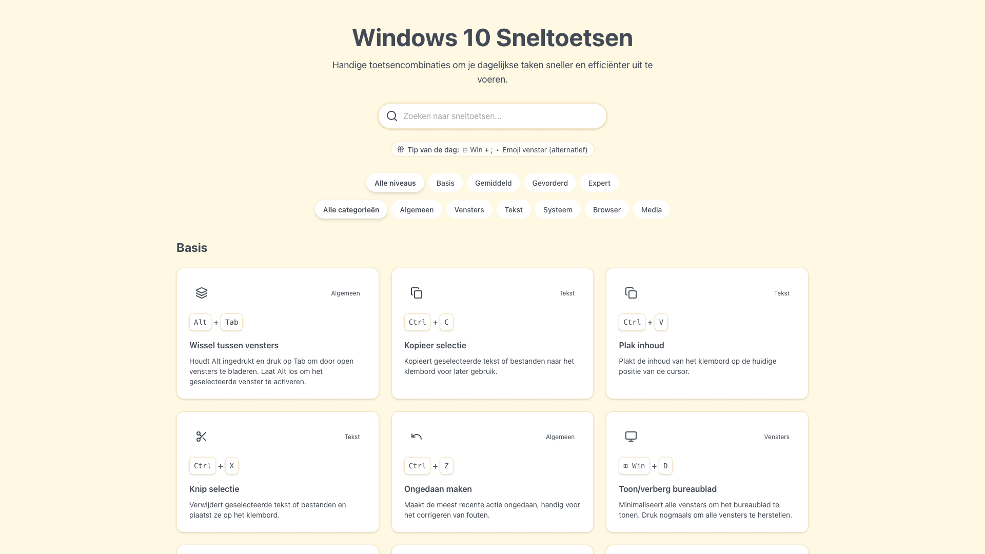 Vorschau des Projekts Windows-Tastenkombinationen - Vollständige Referenz