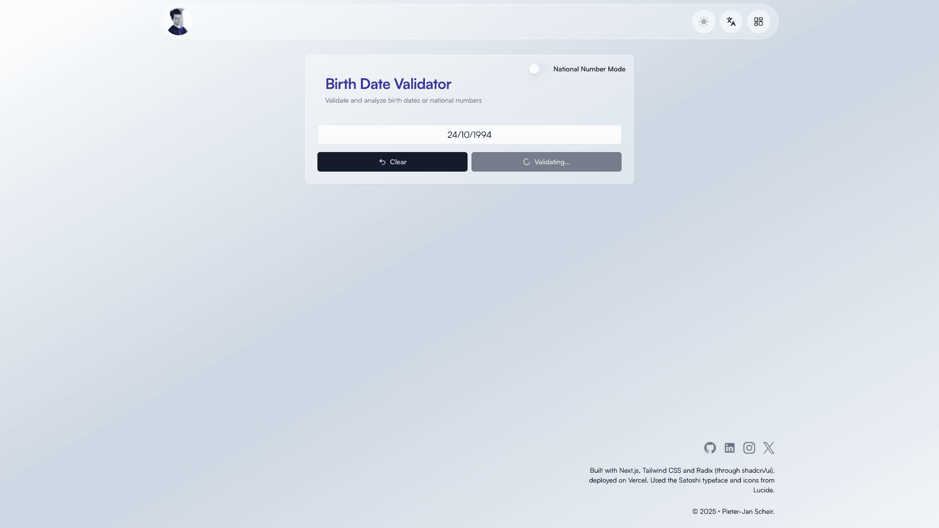 Birth Date Analyzer - Interactive Age Calculator project preview