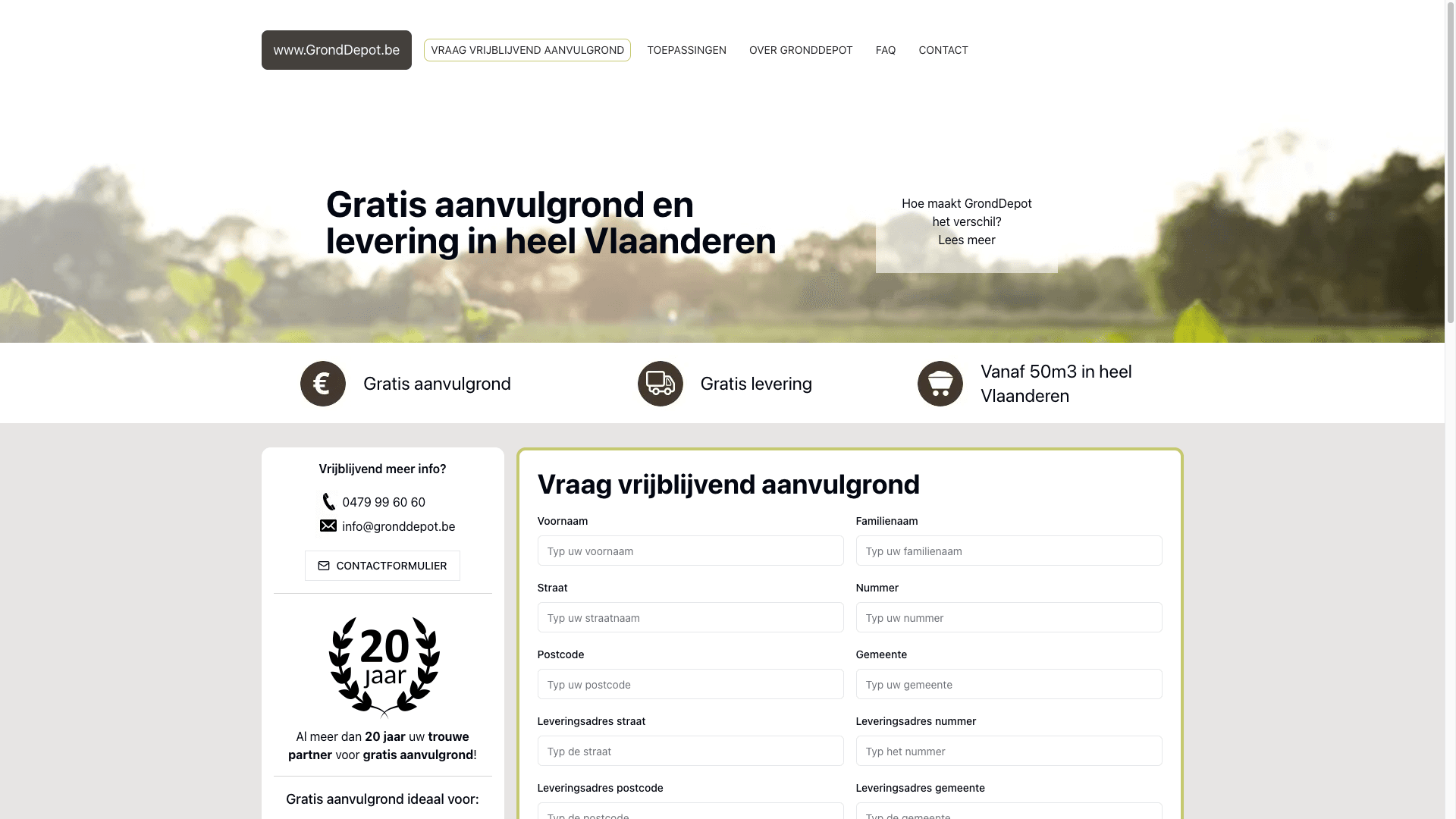 Gronddepot - Free Fill Soil Service project preview