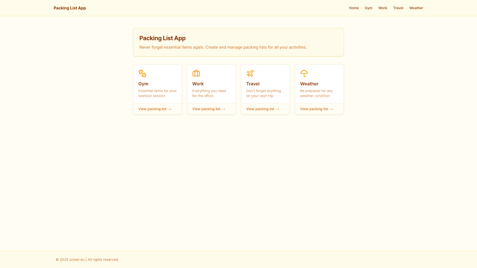 Packing List Manager - Organization Tool project preview