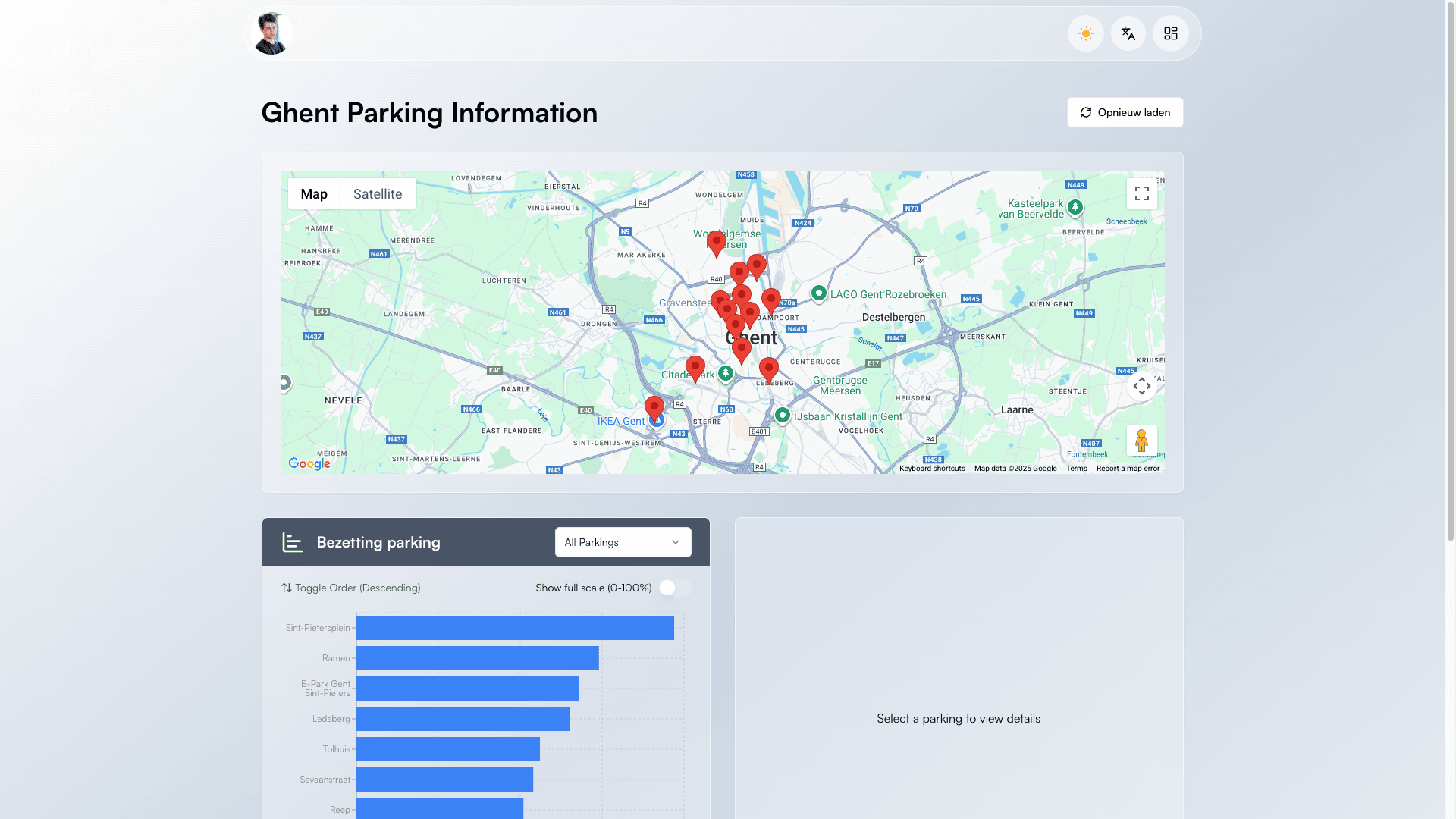 Ghent Parking - Real-time Parking Information project preview