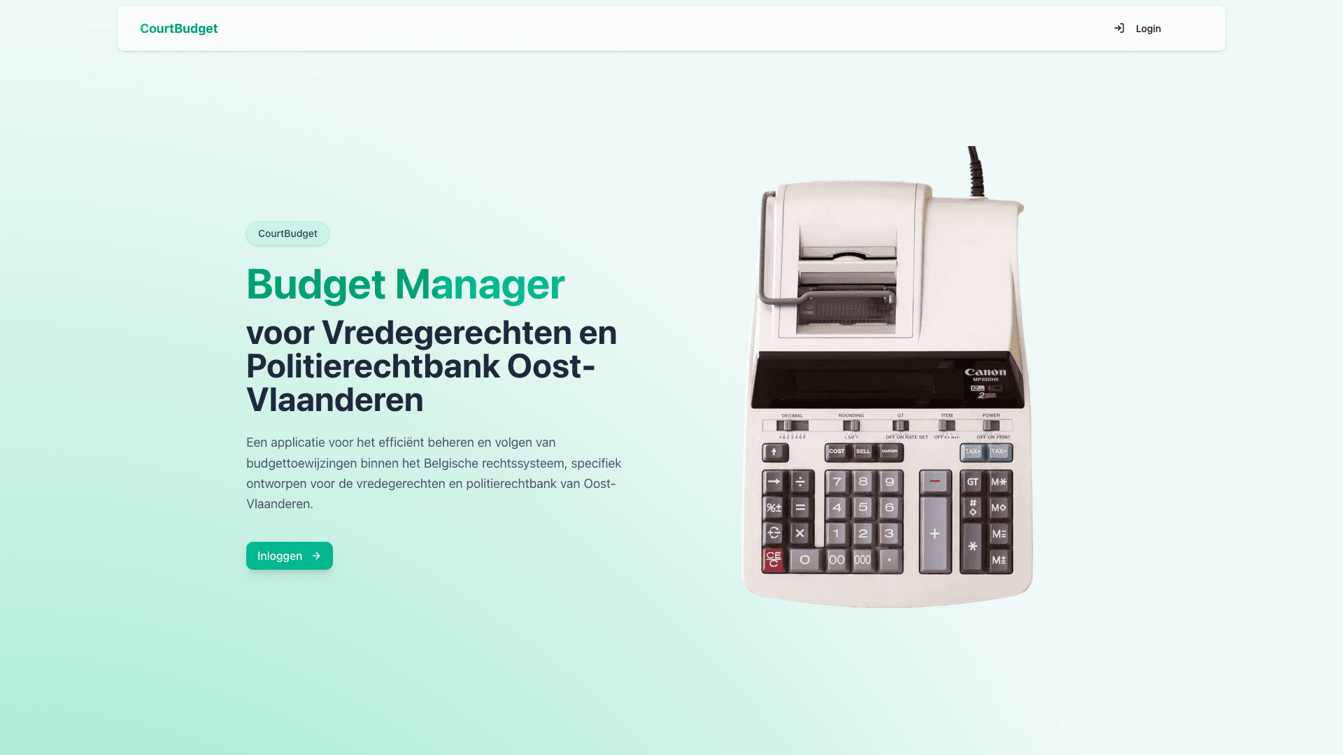 CourtBudget - Budget Management Magistrate Courts East Flanders project preview